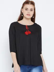 The Dry State Women Solid Black Top