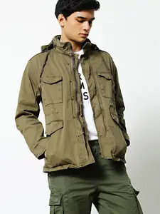 Mr Bowerbird Men Olive Green 1941 Sustainable Garment Dyed Field Jacket