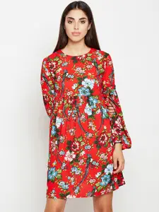 Oxolloxo Women Red Printed Empire Dress