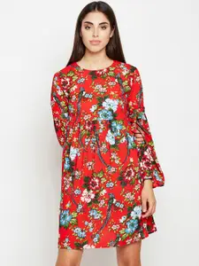 Oxolloxo Women Red Printed Empire Dress