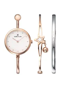 Daniel Klein Women Silver Dial Analog Watch with Bracelet Gift Set - DK11932-2