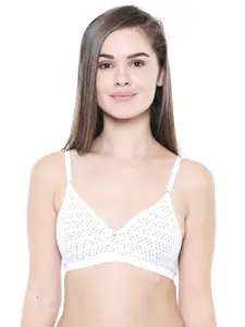 Bodycare White Printed Non-Wired Non Padded T-shirt Bra  5560-3