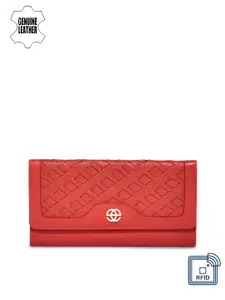 Eske Women Red Solid Two Fold Wallet