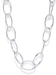 Accessorize Silver-Toned Link Detailed Necklace