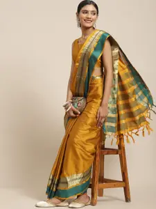Saree mall Mustard Yellow Solid Saree