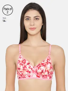 ABELINO Set of 2 Printed Non-Wired Lightly Padded T-shirt Bra