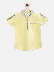 TONYBOY Boys Yellow Regular Fit Solid Party Shirt