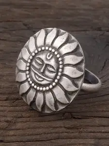 Silvermerc Designs Women Handcrafted 92.5 Sterling Silver Oxidised Ring