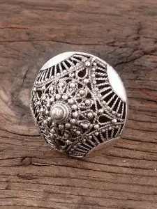 Silvermerc Designs Women Handcrafted 92.5 Sterling Silver Oxidised Ring