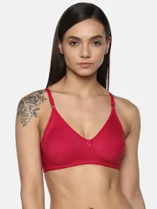 Leading Lady Cool Magenta Solid Non-Wired Non Padded T-shirt Bra