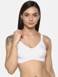 Leading Lady Concent White Solid Non-Wired Non Padded T-shirt Bra