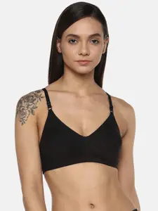 Leading Lady cool Black Solid Non-Wired Non Padded T-shirt Bra