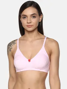 Leading Lady cool Pink Solid Non-Wired Non Padded T-shirt Bra