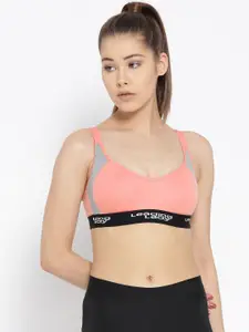 Leading Lady Koko Pink Solid Non-Wired Non Padded Sports Bra