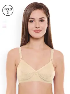 Bodycare Pink & Beige Solid Non-Wired Non Padded Everyday Bra