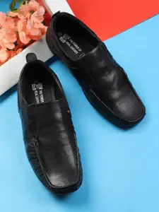 Red Chief Men Black Leather Semiformal Slip-Ons