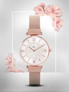 DressBerry Women Rose Gold-Toned Analogue Watch MFB-PN-LB-1236