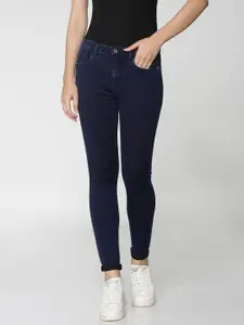 ONLY Women Blue Skinny Fit Mid-Rise Clean Look Stretchable Jeans