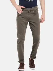U.S. Polo Assn. Denim Co. Men Olive Green Slim Fit Mid-Rise Clean Look Stretchable Jeans