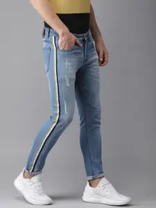 Campus Sutra Men Blue Slim Fit Mid-Rise Mildly Distressed Stretchable Jeans