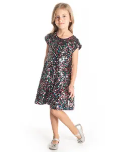 Cherry Crumble Girls Multicoloured Embellished A-Line Dress