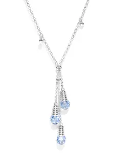 Jewels Galaxy Rhodium-Plated Handcrafted Pendant with Crystals From Swarovski & Chain
