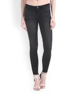 Flying Machine Women Black Super Skinny Fit Mid-Rise Clean Look Stretchable Jeans