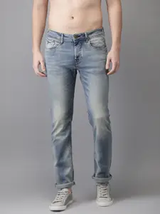 Flying Machine Men Blue Slim Tapered Fit Mid-Rise Clean Look Stretchable Jeans