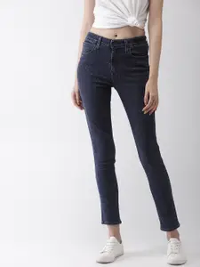 Levis Women Blue 721 Skinny Fit Mid-Rise Clean Look Stretchable Cropped Jeans