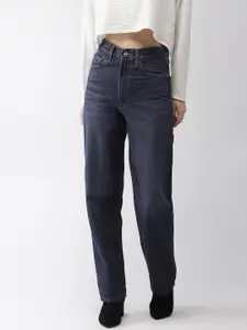 Levis Women Blue Straight Fit High-Rise Clean Look Jeans