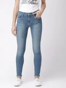 Levis Women Blue Super Skinny Fit Mid-Rise Clean Look Stretchable Jeans 710