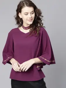 Zima Leto Women Purple Solid Top