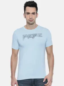 Pepe Jeans Men Blue Printed Slim Fit Round Neck T-shirt