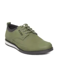 Red Chief Men Olive Green Leather Derbys