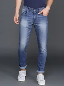WROGN Men Blue Slim Fit Mid-Rise Clean Look Stretchable Jeans