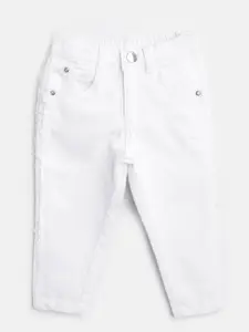 Gini and Jony Girls White Regular Fit Mid-Rise Clean Look Stretchable Jeans