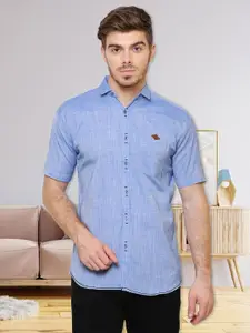 Kuons Avenue Men Blue Smart Slim Fit Solid Casual Shirt