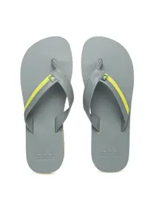ADIDAS Men Grey & Yellow Brizo 3.0 Flip-Flops