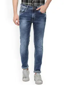People Men Blue Slim Fit Mid-Rise Clean Look Stretchable Jeans