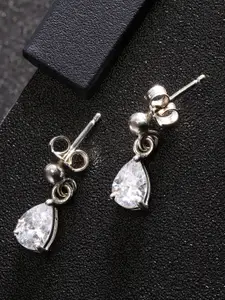 Carlton London 925 Sterling Silver CZ-Studded Drop Earrings