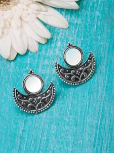 Rubans Silver-Toned & Handcrafted Classic Studs