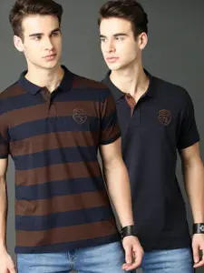 Roadster Men Pack Of 2 Polo T-Shirts