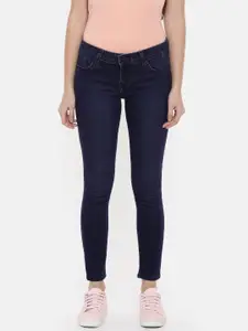 Pepe Jeans Women Navy Blue Dion Skinny Fit High-Rise Clean Look Stretchable Jeans