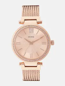 GUESS Women Rose Gold-Toned Analogue Watch W0638L4_OR