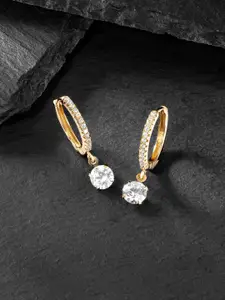 Peora Women Gold-Toned Contemporary Hoop Earrings