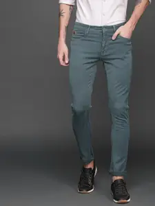 WROGN Men Blue Slim Fit Mid-Rise Clean Look Stretchable Jeans