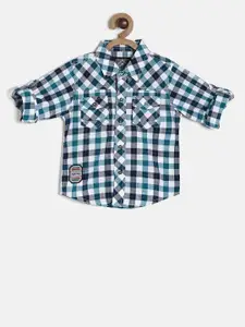 Palm Tree Boys Multicoloured Regular Fit Checked Casual Shirt