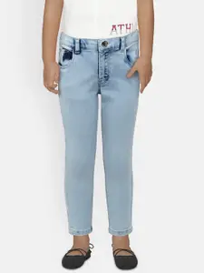 Gini and Jony Girls Blue Slim Fit Mid-Rise Clean Look Jeans