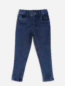 Gini and Jony Girls Blue & Blue Slim Fit Mid-Rise Clean Look Jeans
