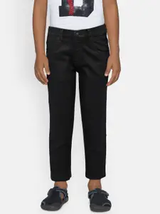 Gini and Jony Boys Black Slim Fit Mid-Rise Clean Look Jeans
